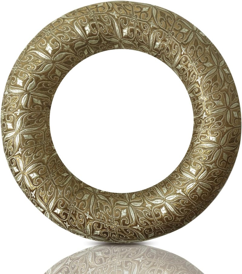 UPCEED Singing Bowl Cushion for Tibetan Singing Bowls, Handmade Silk Brocade Round Cushion Pillow for Sound Healing and Crystal Sound Bowls Accessories(Brown,6.7 Inch) - Image 1